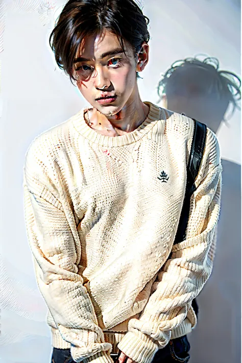 1 boy， Sweaters,white backgrounid,