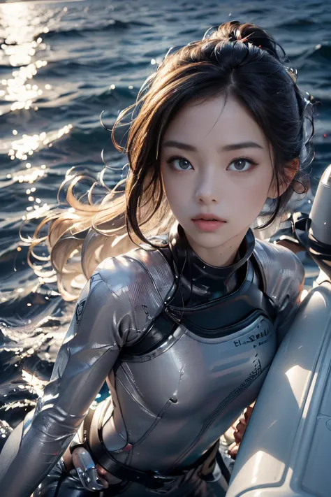 (Photorealsitic, hight resolution, Live-action images、natural soft light:1.4)、One lady、(Best Beautiful Girl、Neat face、Big eyes and high nose、thin chin、Impersonation face), （Outstanding style、round breast、long legged）、((Rescue Team Uniforms、Uniform made of ...