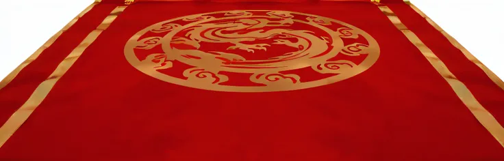 Red carpet closeup，There is a golden dragon on it, dragon centered, red and gold cloth, smooth chinese dragon, robe with dragon pattern, china silk 3d dragon, chineseidol, Gold and red, Red and gold, red and golden color details, red dragon, chinese dragon...