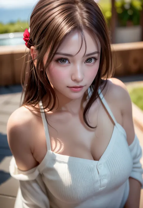 8K, of the highest quality, masutepiece:1.2), (Realistic, Photorealsitic:1.37), of the highest quality, masutepiece, Beautiful young woman, Pensive expression,、A charming、And a gentle look, Cute young lady, Newlywed life、Welcome back、Happy expression、Hair ...