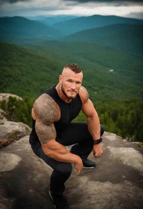 A photo of me at the top of a mountain, overlooking a scenic view,WWE,wwe wrestler Randy Orton