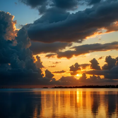 View of sunset and clouds over the sea, Golden Cloud, Cloudy sunset, sunset with cloudy skies, Golden sunset, at sunrise, golden and blue moments, Dramatic sunrise, late sunset, Dramatic sunset, natta, Dramatic cloudy sunset, twilight rays, early morning s...