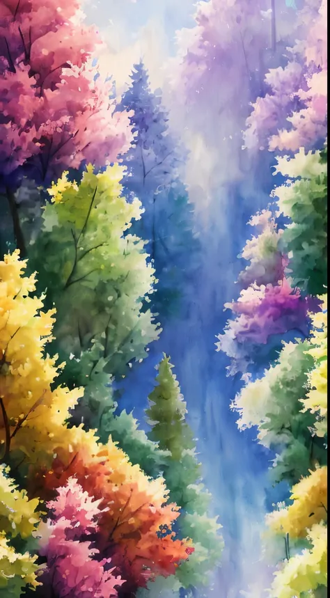 watercolor paiting、pale shades、beautiful colors、