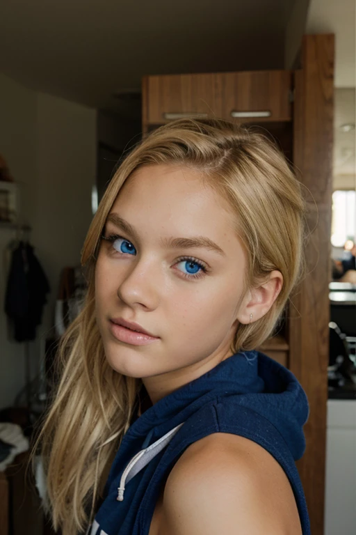 blonde teen blue eye