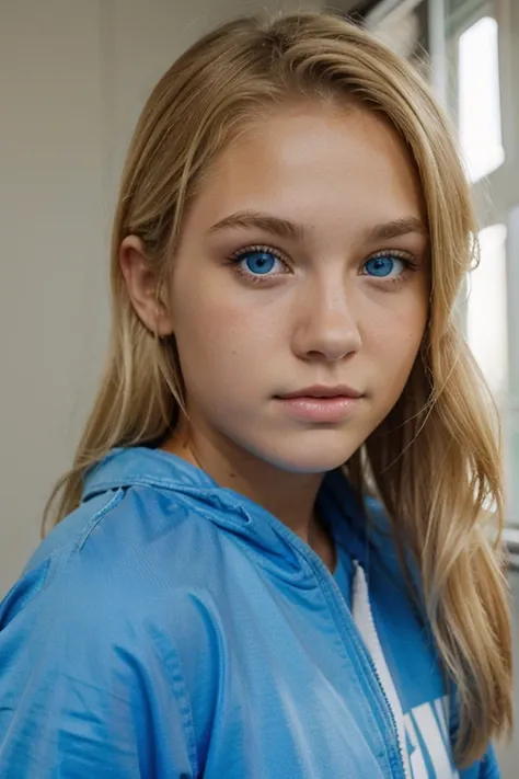 blonde teen blue eye