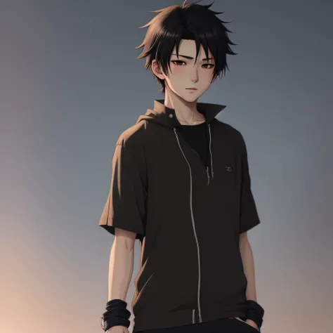 Anime boy with black tone