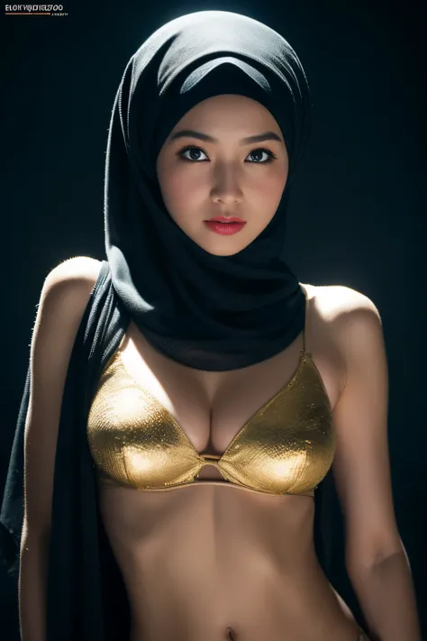 bellydancer, cyberpunk, javanese, (((hijabi))), cleavage, reflection light, chiaroscuro, depth of field, cinematic lighting, ray tracing, Sony FE GM, UHD, super detail, masterpiece, textured skin, high details, best quality, award winning，3D,hdr（HighDynami...