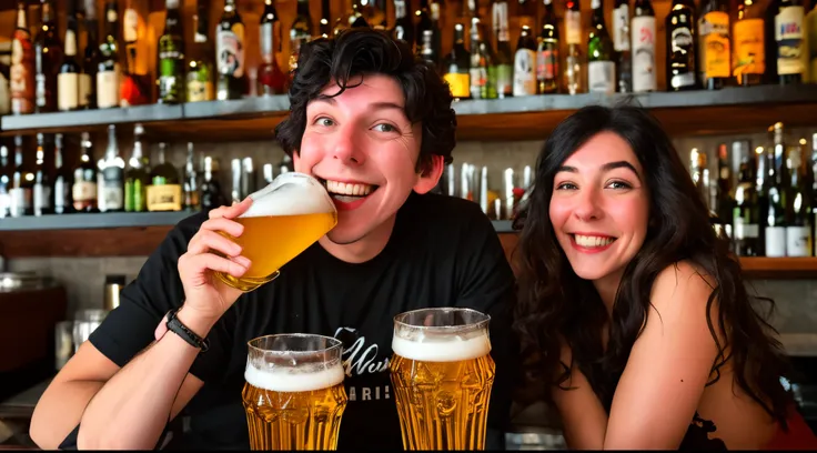 Milei tomando una cerveza