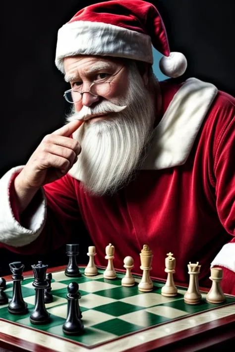 Santa Claus plays chess