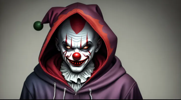 evil clown with hood