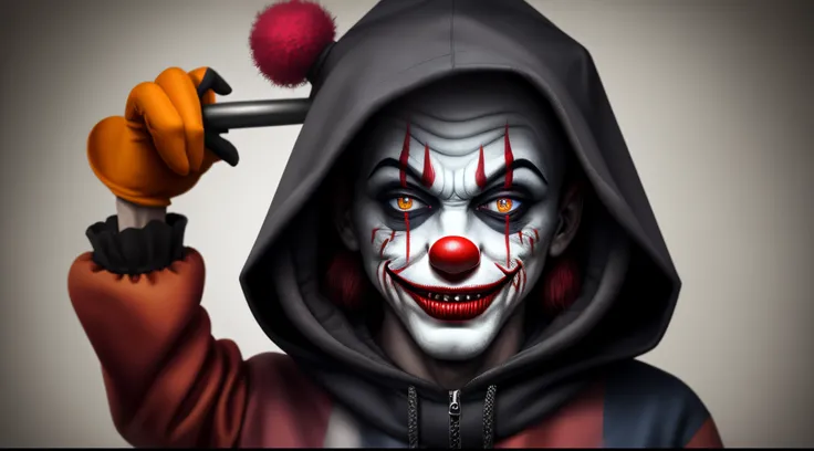 evil clown with hood