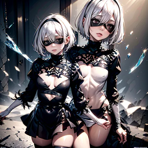 Realistic artwork , a woman in sexy lace clothes with extremely detailed details, 2b, 2b, 2b nier automata, nier 2b, 2b from nier automata, 2b from nier automata, cute sexy butters, nier : automata inspired, neil, nier: automata inspired, extremely detaile...