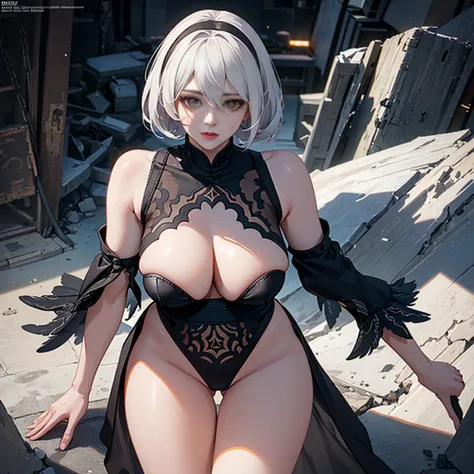 Realistic artwork , a woman in sexy lace clothes with extremely detailed details, 2b, 2b, 2b nier automata, nier 2b, 2b from nier automata, 2b from nier automata, cute sexy butters, nier : automata inspired, neil, nier: automata inspired, extremely detaile...