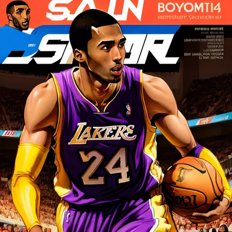 Comic book style illustration of Kobe Bryant