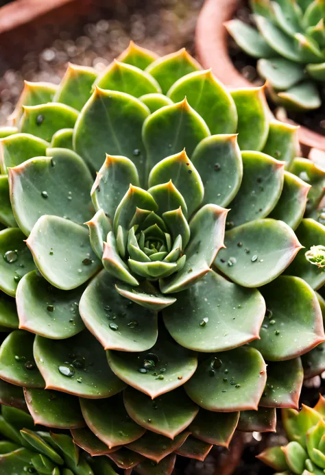 (a beautiful succulent plant),(vibrant green leaves),(sleek and smooth texture),(best quality, highres),(natural lighting),(close-up shot),(bokeh effect),(macro photography),(artistic composition),(delicate details),(botanical beauty),(calming and serene),...