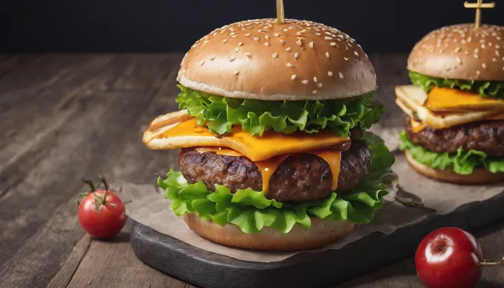 2700*755 resolution，Burger promotion, Realiy, A high resolution, hyper HD，