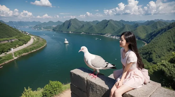 Guan Guan and the singing dove，Together on the small island in the river。Beautiful and virtuous woman，What a gentleman and a good spouse