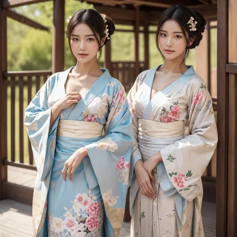 (top-quality、​masterpiece、very high res、An ultra-high picture quality),1girl,Extremely Beautiful Woman,She is 20 years old,Very beautiful with a beautiful face,Beautiful body,Beautiful,Beautiful skin texture,(Beautifully colored long-sleeved kimono,Furisod...