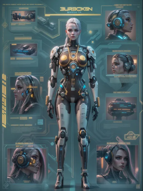 Cyberpunk humanbot, humanbots blueprint gadgets map, 24K resolution, 3D gadgets blueprint map, realistic detailed portrait, masterpiece collection, octane rendered