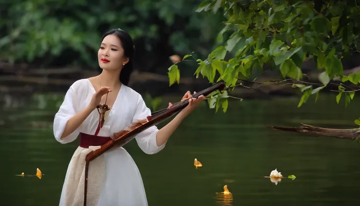 Guan Guan and the singing dove，Together on the small island in the river。Beautiful and virtuous woman，What a gentleman and a good spouse。
jagged water chestnuts，Keep picking on the left and right。Beautiful and virtuous woman，Waking up from the dream is unf...