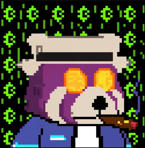 Pixel art of a man in a hat and suit smoking a cigar., Art in the style of Joshy Sly, From Hotline Miami, vinny from vinesauce, /R/Pixel Art, cr ary nyptocur ary na ency ner nay d general, Pepe is extremely happy., anthropomorphic raccoon, Human gangster r...