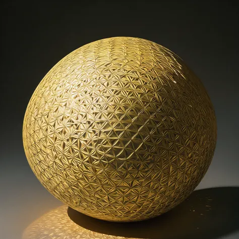 unnecessary details,Beautiful luster,The pattern of the ball is symmetrical,dark tone art style,Gentle lighting effects,A ball carefully crafted by craftsmen over time.,clear light and shadow,Bold and bright colors,obey,A delicate pattern is drawn around t...