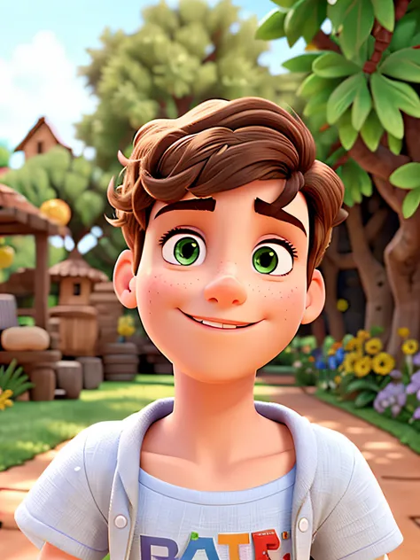 rosto de menino estilo Disney Pixar em alta qualidade