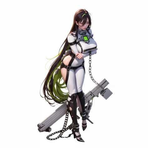 anime girl with a gun and a chain, biomechanical oppai, lucio as a woman, cyborg merchant girl, android heroine, mechanized valkyrie girl, katana zero video game character, like lady mechanika, official character art, konachan, makoto shinka, holy cyborg n...