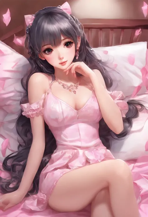 araffe in a pink lingerie sitting on a bed, seductive anime girl, anime barbie in white stockings, photorealistic anime girl render, beautiful alluring anime teen, beautiful alluring anime woman, anime waifu, anime barbie doll, realistic young anime girl, ...