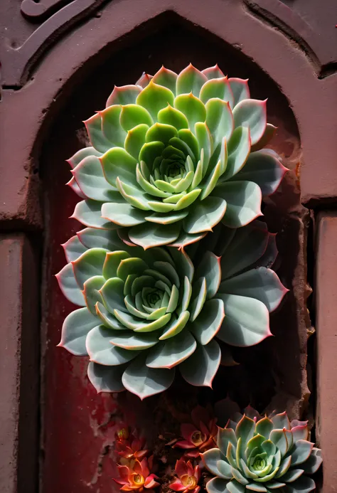 (Close-up of succulents:1.5),The bloody ghost flower blooming at the gate of hell，Leading the soul to the afterlife，Evil charm，Flirtatious，Incredible，