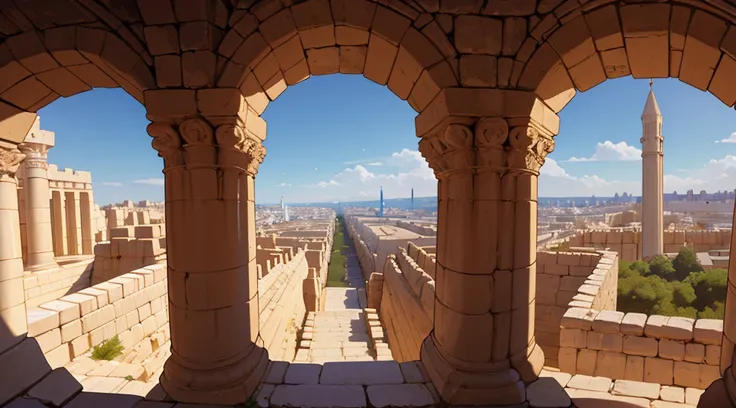 go back in time to 200 bc, and glimpse king solomon's temple, built in jerusalem, in panoramic view