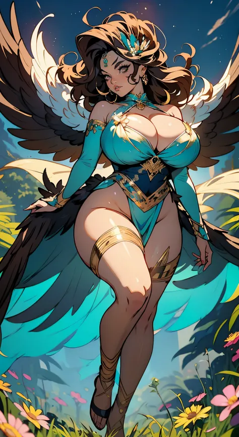 (dark brown skin:1.3),anime hot and sexy superhero, thick thigh,Random hair color,fulllllbody,Competent body,(Master Masterpiece:1.2)、(beste Quality:1.2), Greek goddess naked Aphrodite, serious and sexy face, supergirl Beautiful woman, has a face of supern...