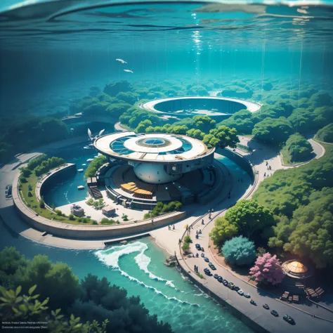 Envision a city beneath the oceans surface, with transparent domes allowing residents to marvel at marine life. Submersible transportation systems connect neighborhoods, and sustainable energy sources harness the power of ocean currents. --auto --s2