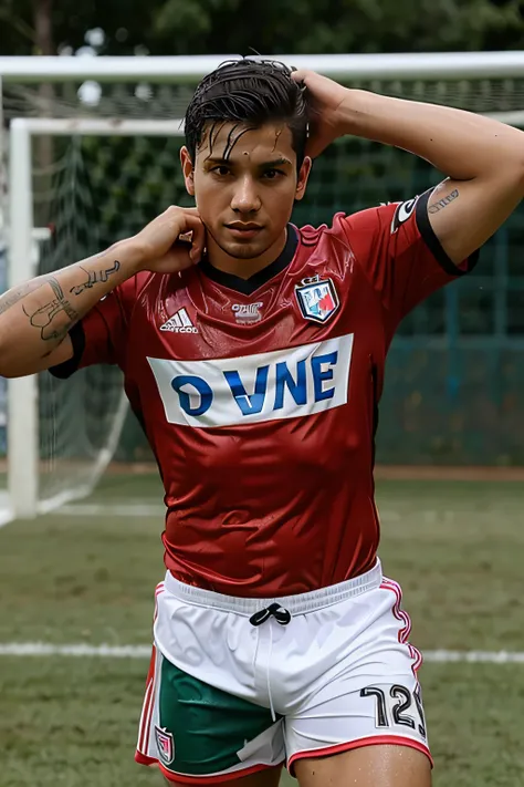 Emiliano Vargas in wet soccer kit