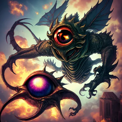 Flying eyeball monster