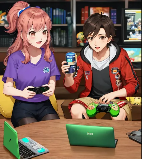 Kamen Rider Ex-Aid and Super Mario playing video games together