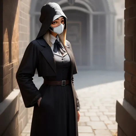 Woman in a plague doctor outfit