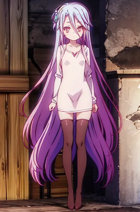 shiro #Anime #character #lora, Cama, Vestido (Rosa), Pernas abertas, Pernas para Cima, half pants (Preta).