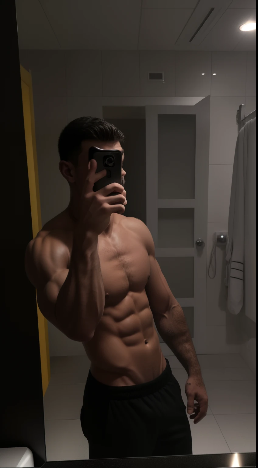 there is a man taking a picture of himself in the mirror, fit pic, ripped, 2 3 years old, 2 7 years old, 2 2 years old, 21 years old, 2 8 years old, 2 9 years old, 2 4 years old, 18 years old, shirtless, 3 2 years old, 2 5 yo