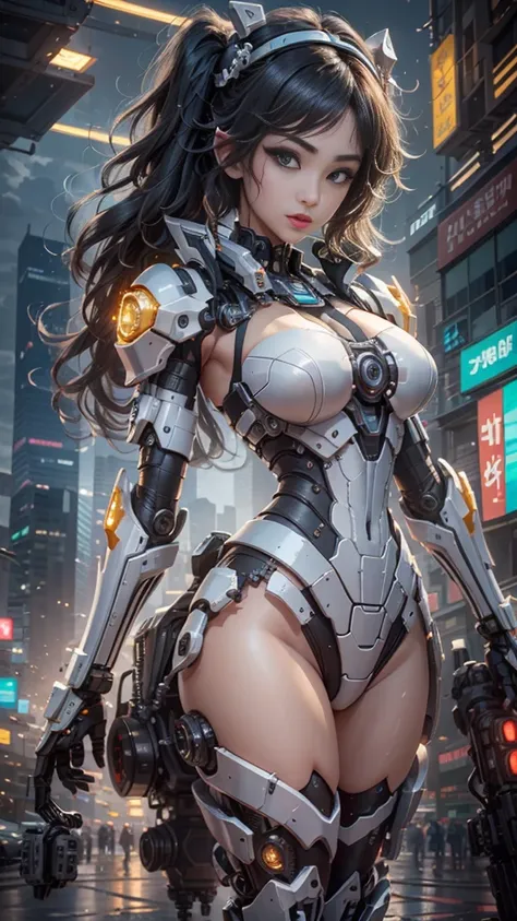 （（Best quality））， （（tmasterpiece））， （The content is very detailed： 1.3）， 3D， Ikaruvarkyri mecha， Beautiful cyberpunk woman using crown， sci-fi tech， HighDynamicRange（HighDynamicRange）， ray traycing， NVIDIA RTX， Hyper-Resolution， Unreal 5， sub surface scatt...