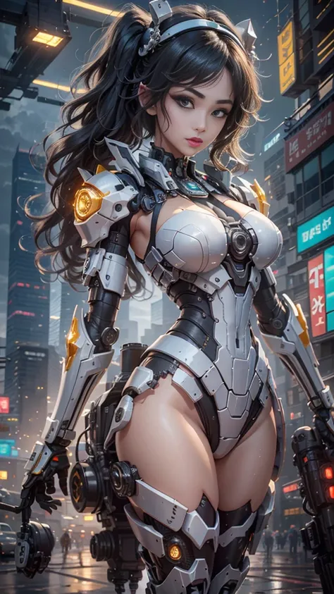 （（Best quality））， （（tmasterpiece））， （The content is very detailed： 1.3）， 3D， Ikaruvarkyri mecha， Beautiful cyberpunk woman using crown， sci-fi tech， HighDynamicRange（HighDynamicRange）， ray traycing， NVIDIA RTX， Hyper-Resolution， Unreal 5， sub surface scatt...