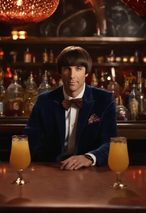 A photo of Howard at a sci-fi themed bar, surrounded by futuristic decorations.,The Big Bang Theory,Woward is a man with a large nose, brown bowl cut, and wears turtlenecks