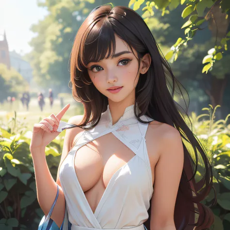 (Extremely detailed 8k wallpaper:2), (photo:2), (25 years old soigne Beautiful girl:2), (gives a lecture to friends:2), detailed (Face and eyes), (hyper realistic:1), (highly detailed:1), (epic realistic:1), rim light, (maximum details:1), cozy, (fullbody:...