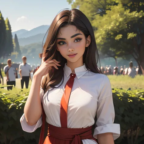 (Extremely detailed 8k wallpaper:2), (photo:2), (43 years old soigne Beautiful girl:2), (gives a lecture to friends:2), detailed (Face and eyes), (hyper realistic:1), (highly detailed:1), (epic realistic:1), rim light, (maximum details:1), cozy, (fullbody:...