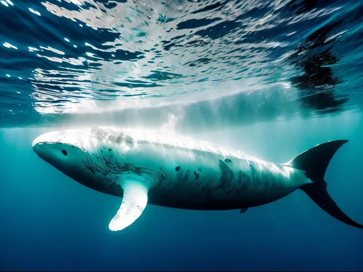 Underwater photography, white whale, National Geographic, style raw