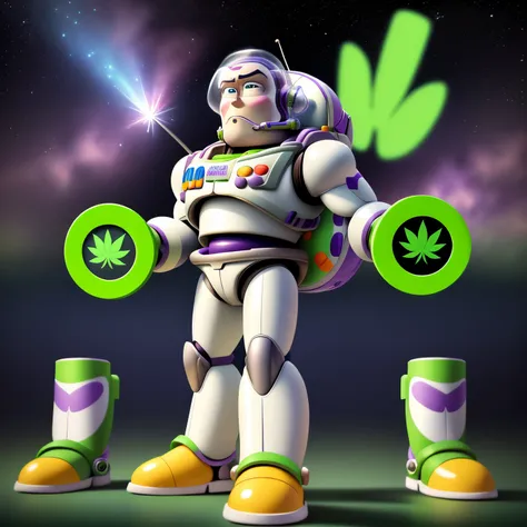 buzz lightyear with a marijuana theme