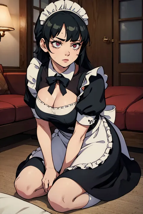 (((maid clothes)))), (((big)))), drunken eyes,