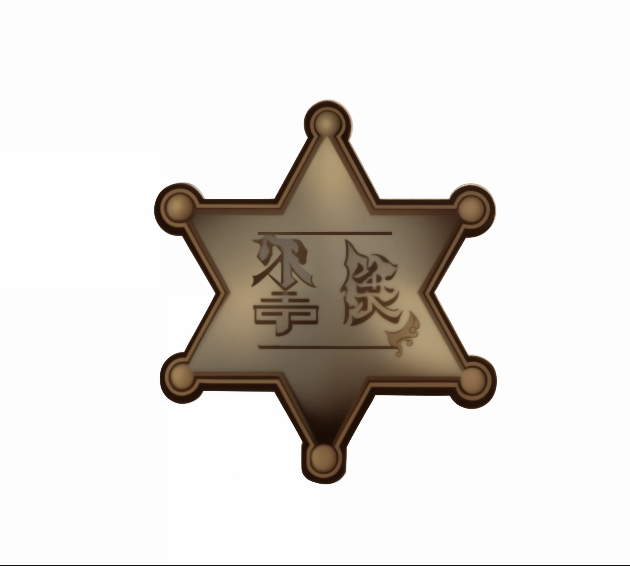 Close-up of star badge，There is text on it, Score: General, the ancient symbols behind it, shurikens, kanliu666, emblem of wisdom, symbol of empire, Pedras preciosas, badges, sergeant, man, Score:G, Coat of arms, role playing game project, Mushoku Tensei, ...