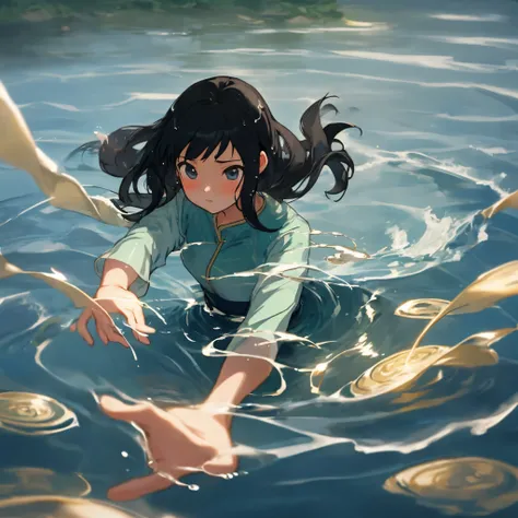 A girl qith black hair water bending