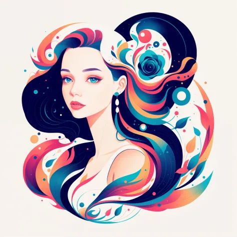 vectorial art， Isolated on empty pure white background(3)(by Artist Anna Dittman (anna dittmann) (anna dittmann):1), (((tmasterpiece))), (((Best quality))),((Extremely Delicately Beautiful)), flatillustration